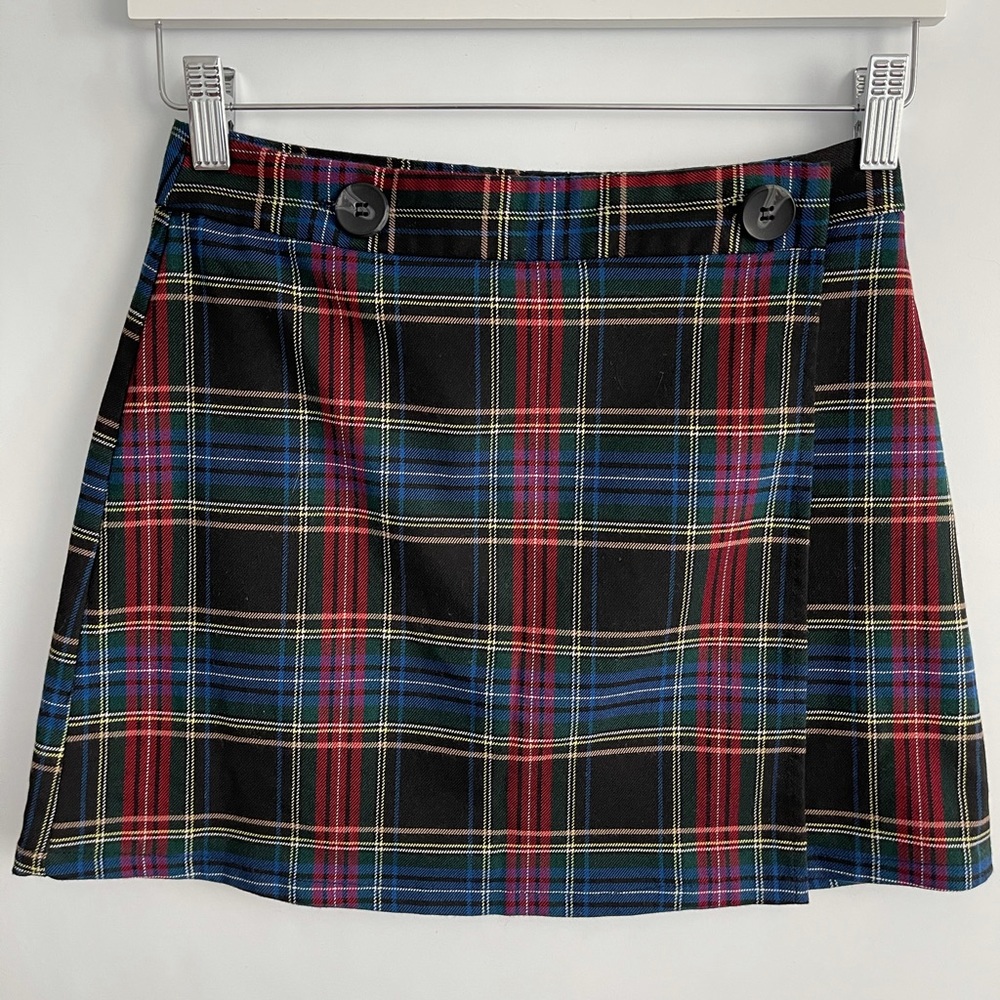 Forever 21 plaid wrap mini skirt